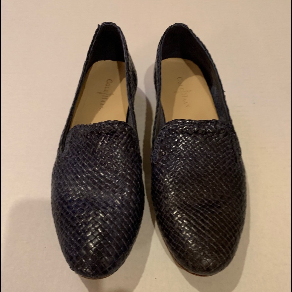 Leather woven loafers